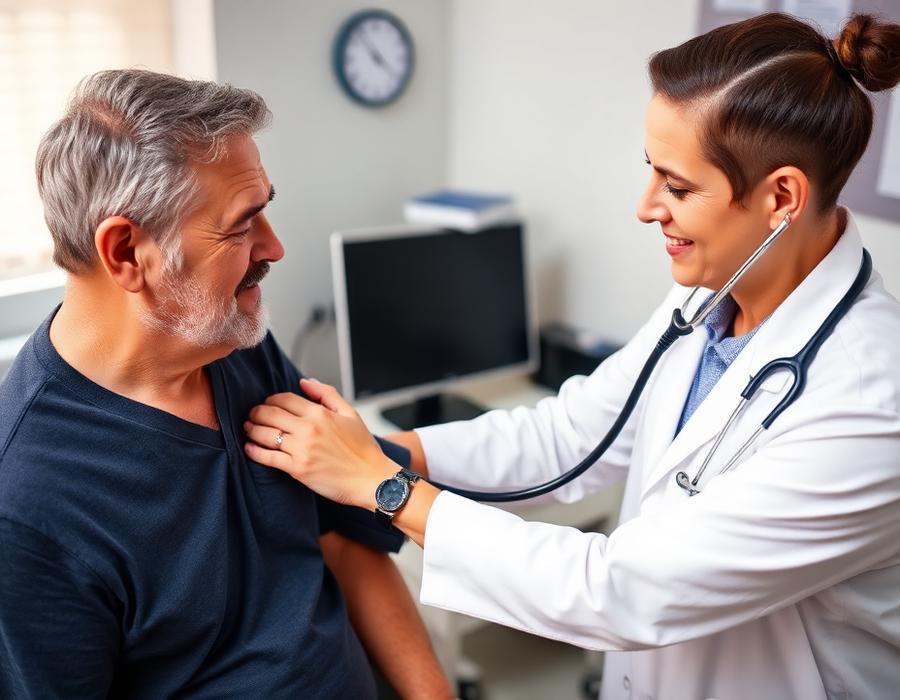 Médecin prenant la tension d'un patient